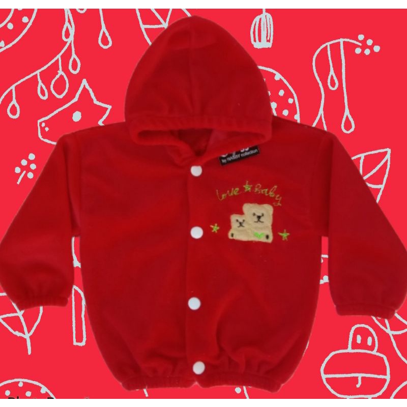 JAKET BAYI BULU MURAH-Merah
