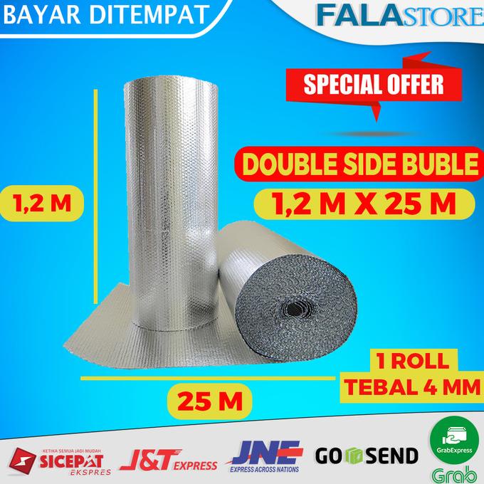 

Alumunium Foil Insulasi Woven Double Buble Roll Peredam Panas Atap 25m