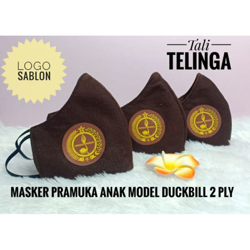 Masker Anak SD Logo Pramuka Sablon