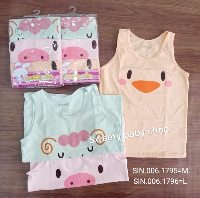 Singlet anak perempuan 6-9th isi 3 katun stretch halus motif / tank top anak cewek / kutang anak