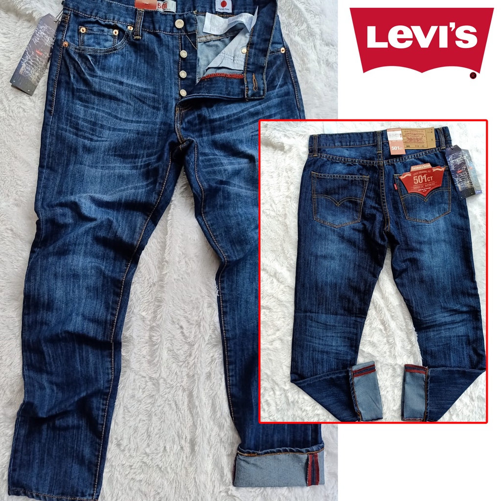 LEVIS 501 ORIGINAL TERBARU JEANS REGULER FIT SELVEDGE DISTRO JINS