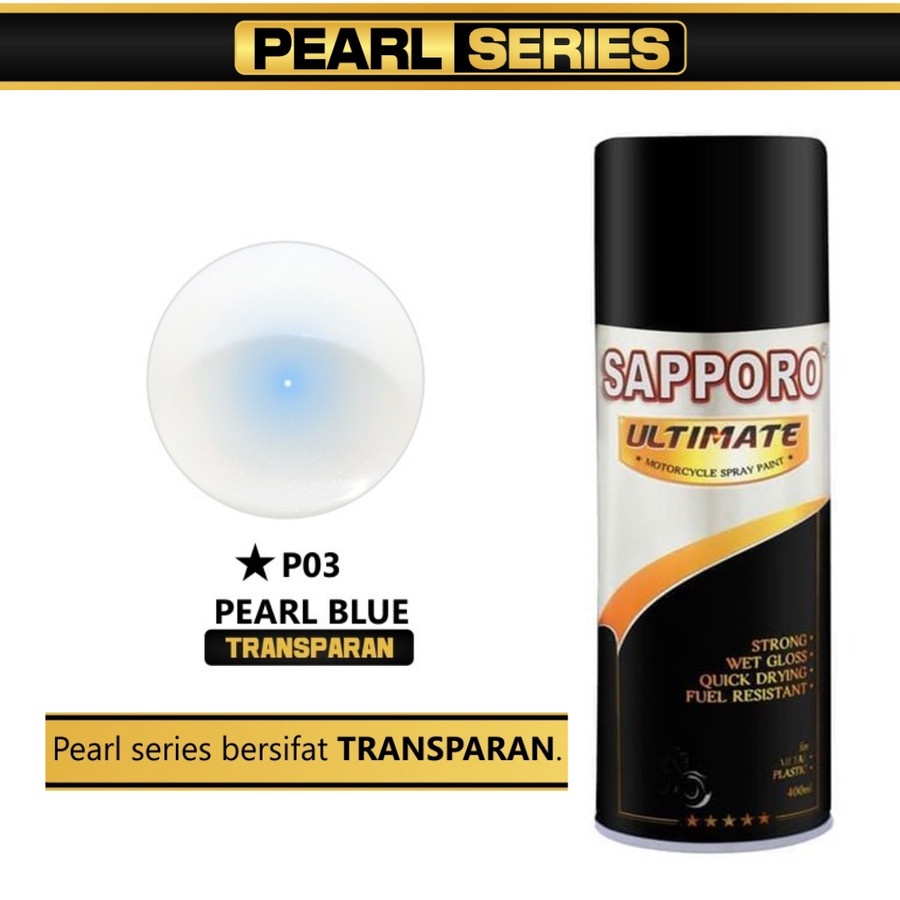 SAPPORO ULTIMATE P03 PEARL BIRU Blue Mutiara Transparan Cat Semprot Pylox Pilox