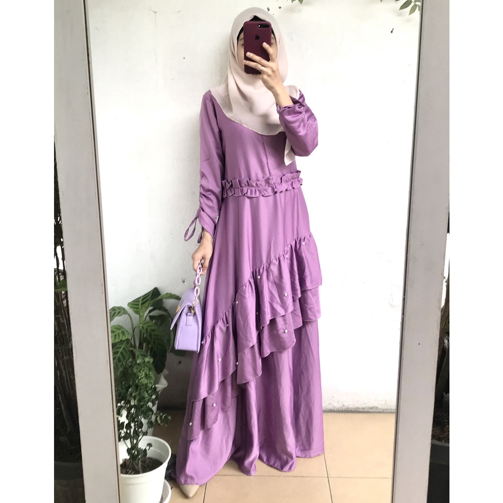 Long Dress Ruffle violet Roberto by DAZPROJECT