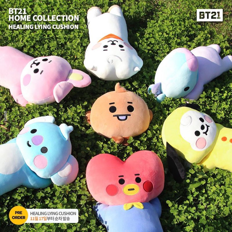 OFFICIAL BT21 HEALING LYING CUSHION DOLL BONEKA