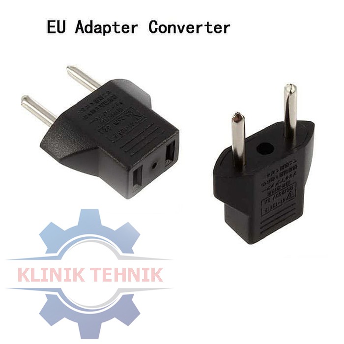 Sambungan Steker US to EU Plug Adaptor Colokan Gepeng Pipih ke Indo