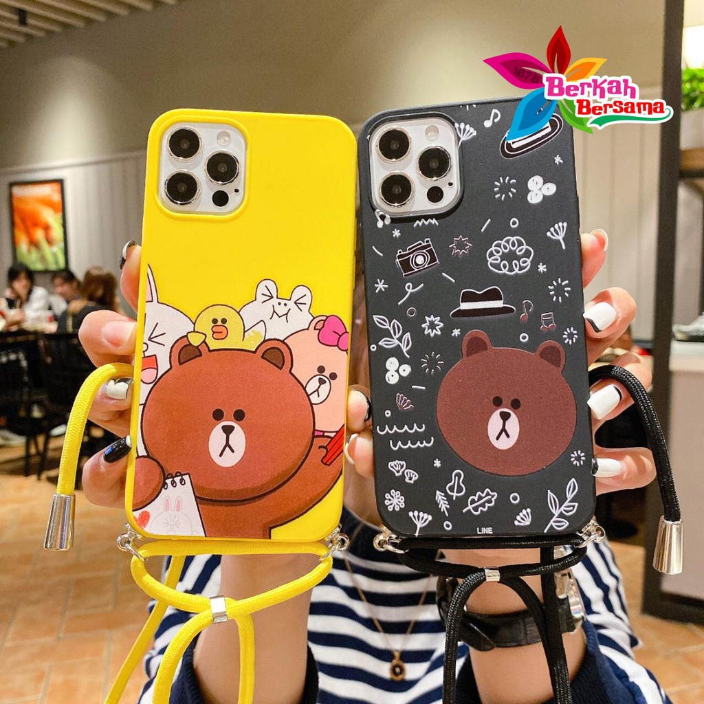 SS157 case Slingcase Lanyard BEAR Samsung A01 M01 Core J2 Grand Prime A10 A10s A12 A31 BB4612