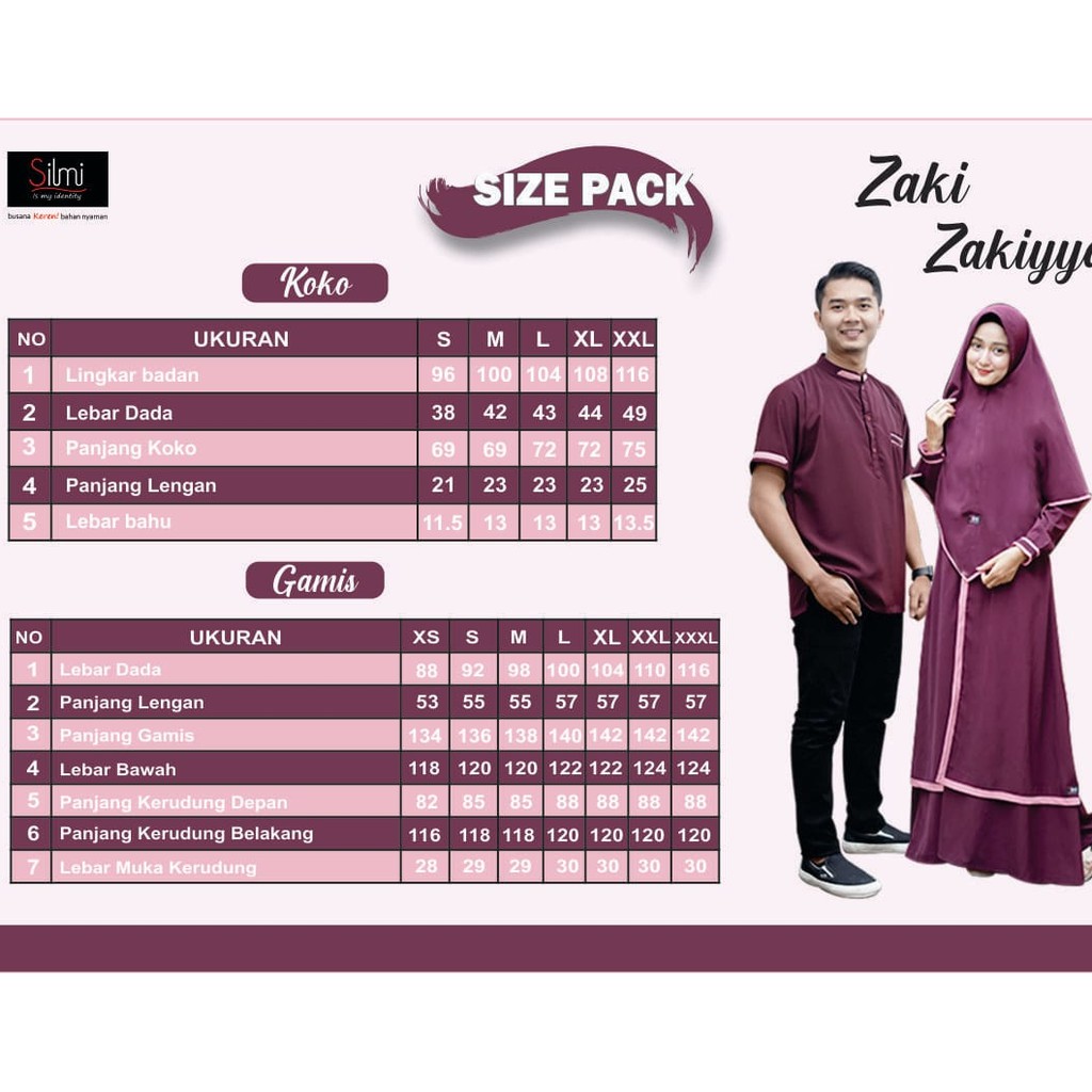 Gamis Couple Elegant Plum + Khimar