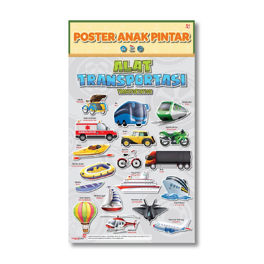 POSTER ANAK PINTAR; ALAT TRANSPORTASI