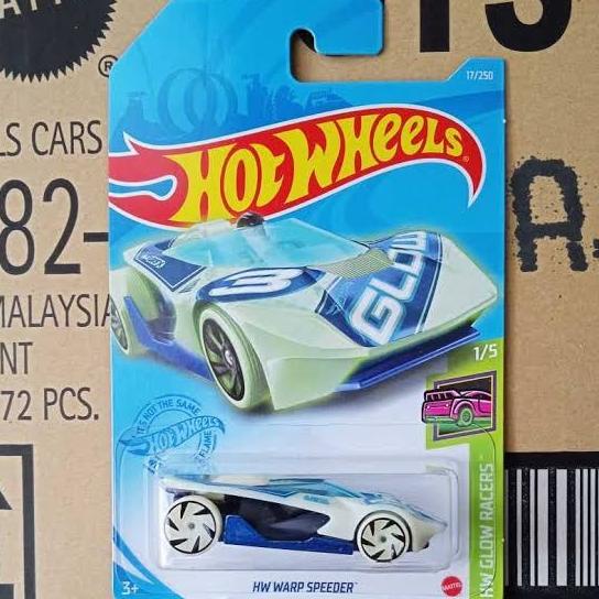B 2021 HW WARP SPEEDER GLOW RACERS HOTWHEELS HOT WHEELS DIECAST