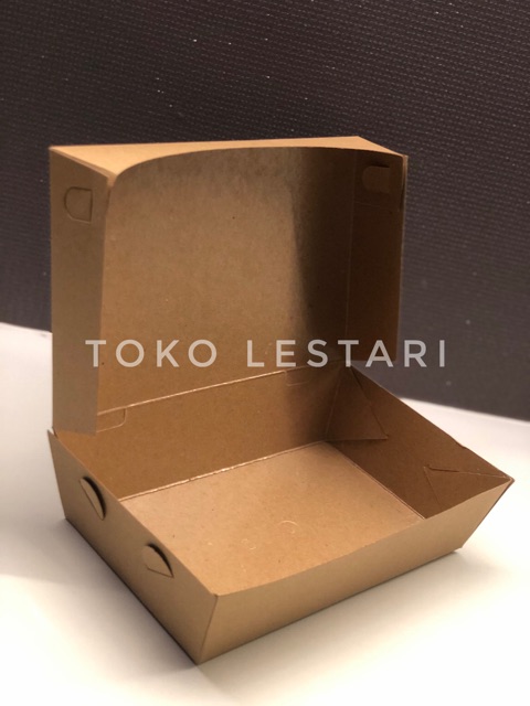 Box Kraft Dus Coklat Kotak Lunchbox uk L