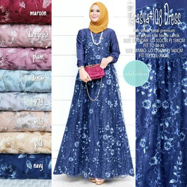EDELWEISS Farasya #108 Dress brokat bridal tile murah cantik terbaru fashion muslim modern kekinian