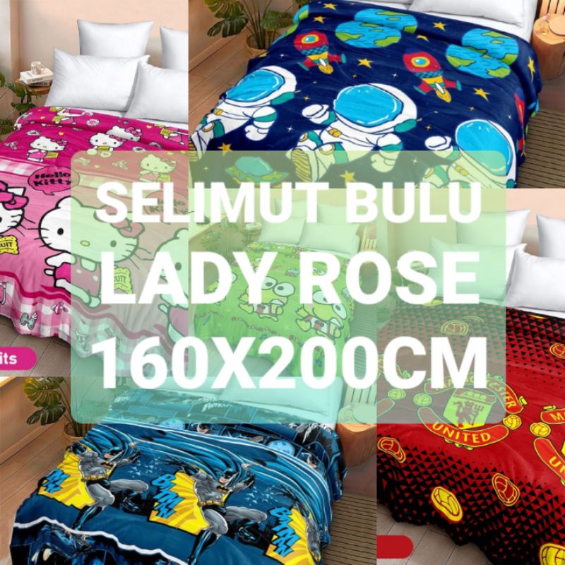 az~ SELIMUT BULU KARAKTER LADY ROSE // selimut bulu halus karakter 160x200cm