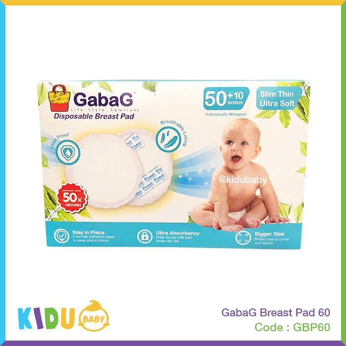 Breast Pad Slim Thin Ultra Soft by GabaG 50+10 / 30 / 56 / Satuan Premium Classic Kidu Baby