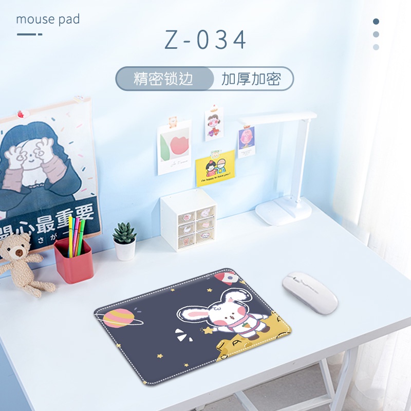 Mouse Pad Kecil Anti slip Motif Kartun Simple Dapat Dicuci Untuk Meja Kantor