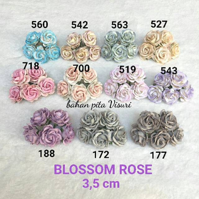 Paper Flower Blossom Rose 3,5 cm Seri D