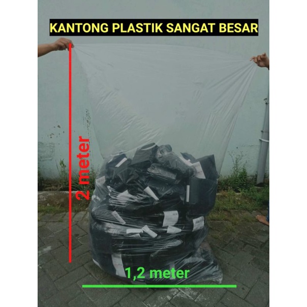 Kantong Plastik Super Besar Jumbo Tebal Bahan PE HDPE | Tempat Sampah Bening Transparant
