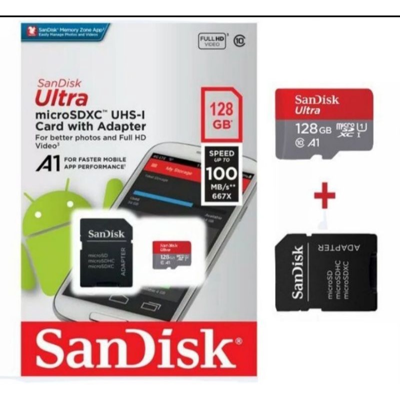 MEMORY CARD SD SANDISK ULTRA 128GB MEMORY Card MICRO SD  CLASS 10