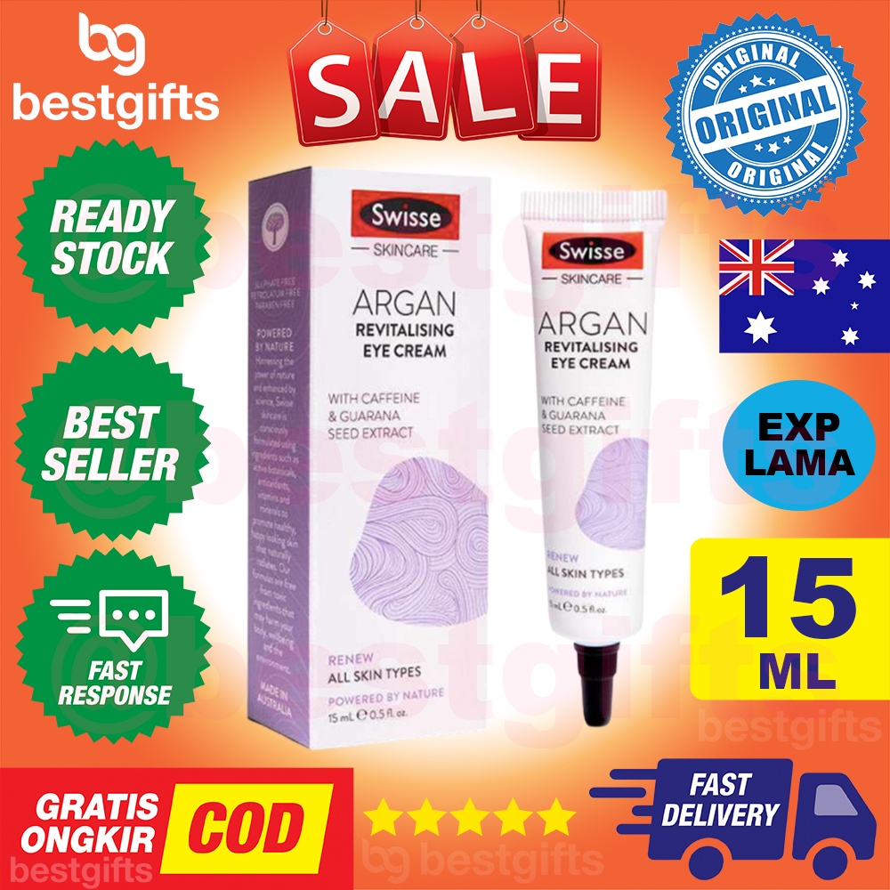 SWISSE SKINCARE ARGAN REVITALISING EYE CREAM KRIM MATA MENCEGAH TANDA PENUAAN DINI AREA BAWAH MATA 15 ML