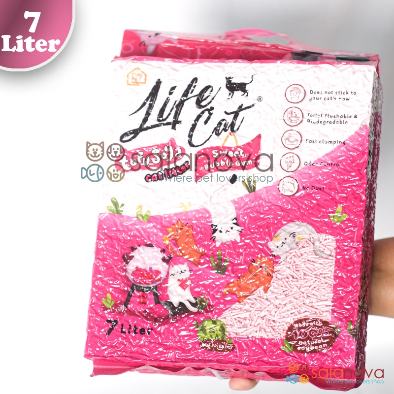 Life Cat Tofu Soya Pasir Kucing Gumpal Wangi 7 Liter