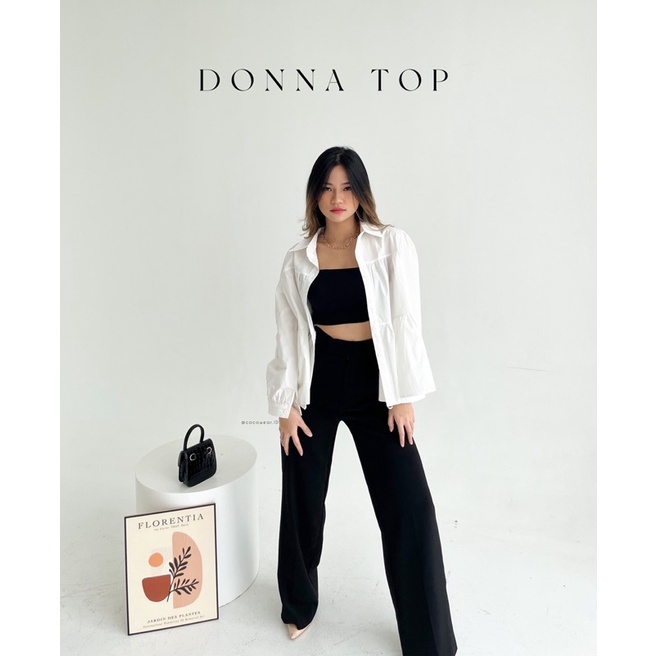 DONNA TOP - KEMEJA  2 in 1 PREMIUM WANITA