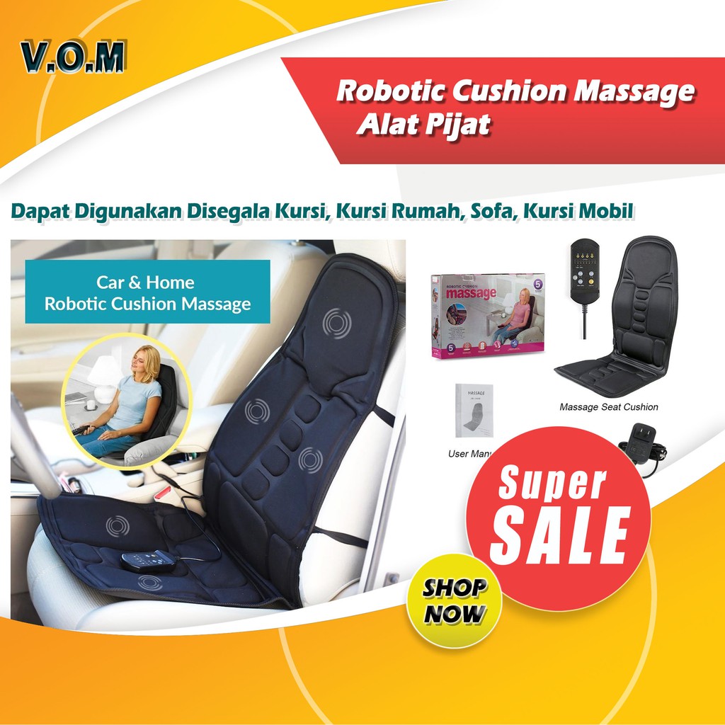 VOM-Robotic Cushion Massage Alat Pijat Kursi Mobil dan Rumah 0508