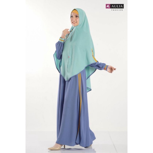 Set Gamis Launa Babylone Blue Mint By Aulia Fashion