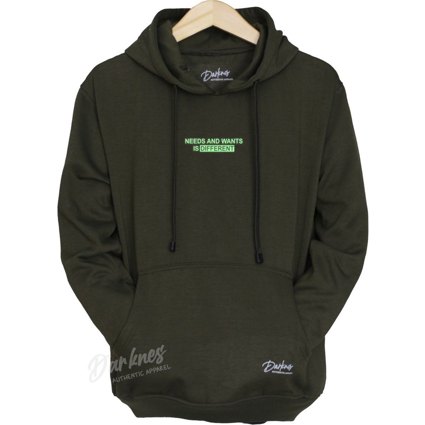 Sweater hoodie pria terbaru 2022 warna hijau army Needs And Wants Draknes original sweater hoodie laki laki keren sweater hoodie wanita tebal ori jepang M L XL XXL