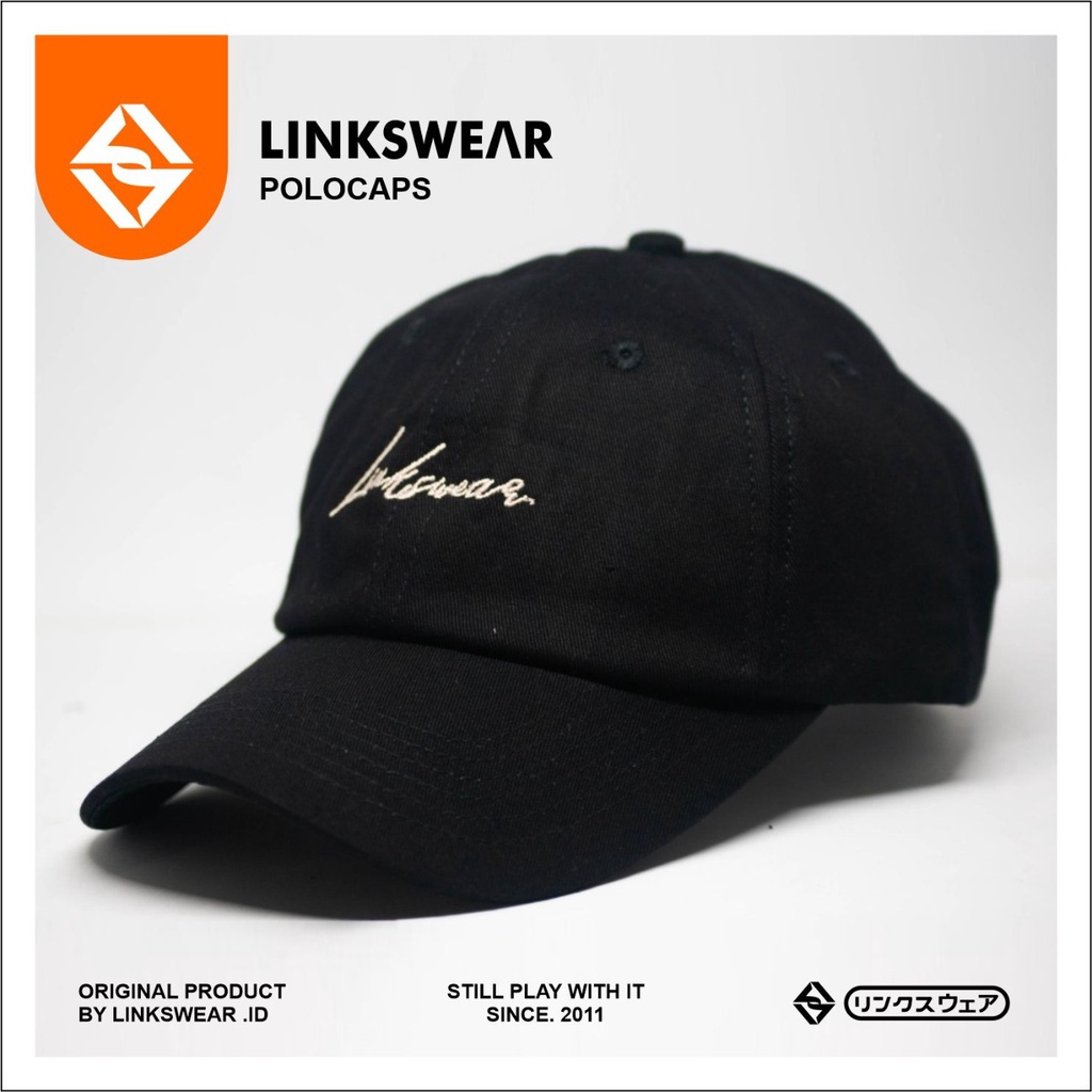Topi Pria Polocaps  Original Linkswear cream hitam