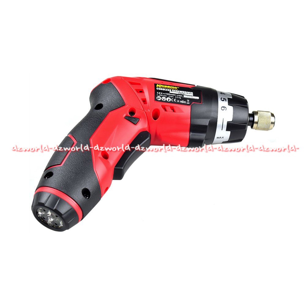 Krisbow Cordless Screwdriver 200Rpm Bor Tanpa Kabel dengan lampu LED