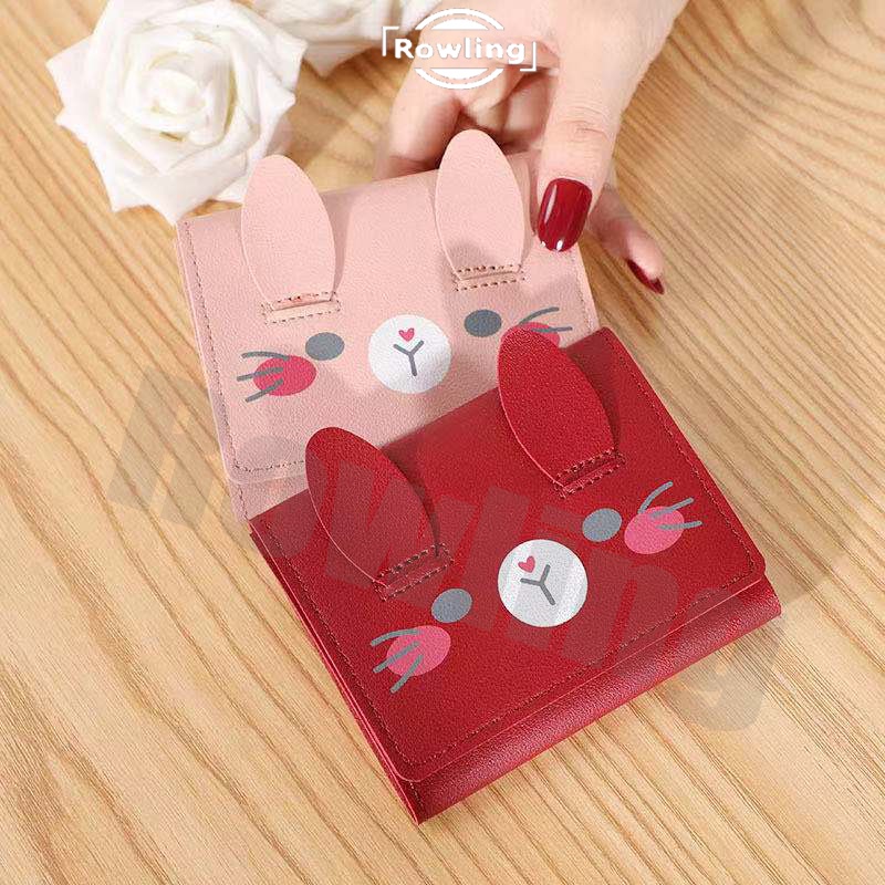 (Rowling )Dompet Wanita/ Dompet Import Murah Dompet Lipat Cantik / Dompet Lipat Mini Wanita Motif Kucing