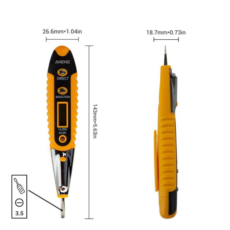 CRE  Contact Tester Pen 12-250V AC Voltage Detectors Tester Meter Volt Current Electric Test Pencil