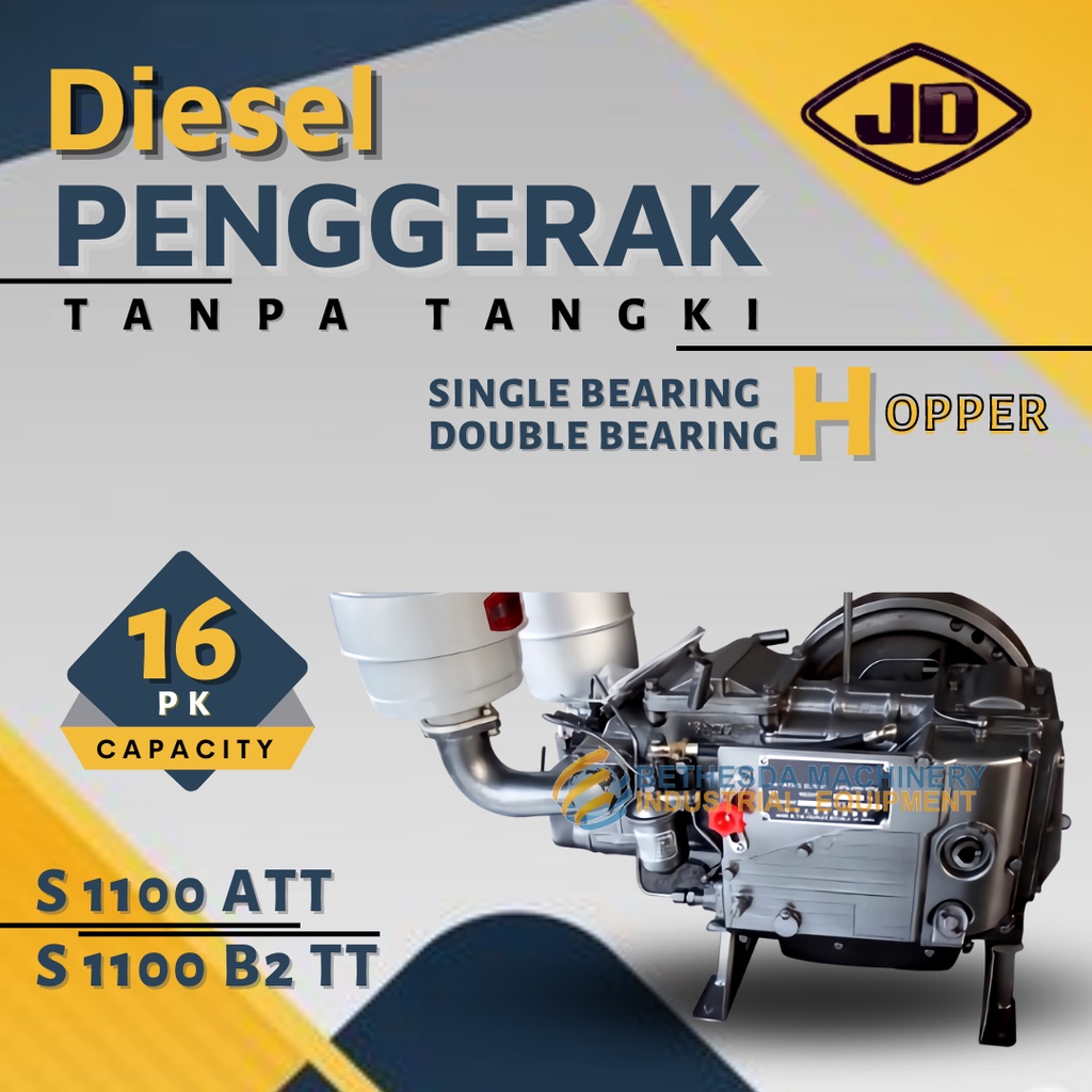 mesin diesel solar 16 HP penggerak Jiangdong 16 Pk tanpa tangki S 1100