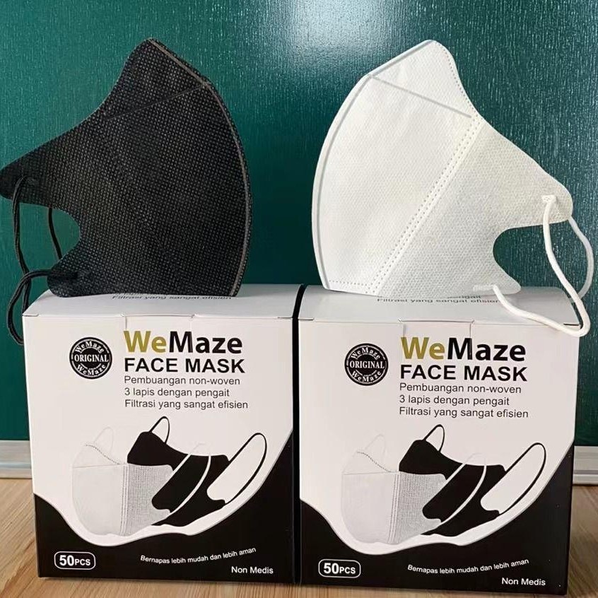 masker duckbill WEMAZE isi 50/MASKER DUCKBILL HITAM/MASKER DUCKBILL PUTIH/masker duckbill isi 50/ masker warna warni