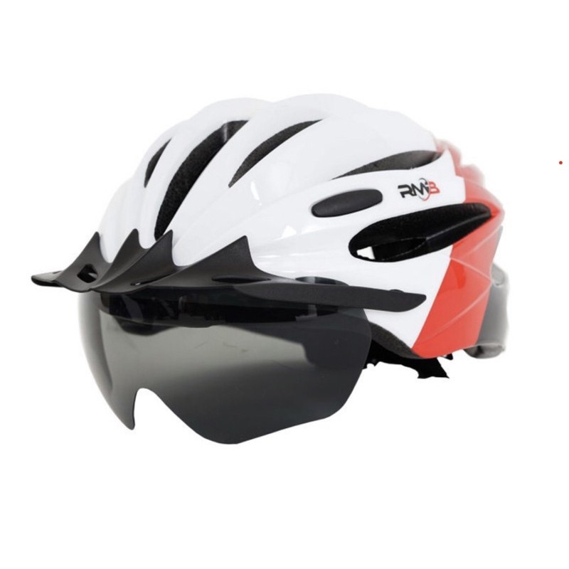 Helm Sepeda Premium RMB WP 05 Windproof Lens Roadbike Balap MTB Gunung folding PVC Sheel Element-Whit Red