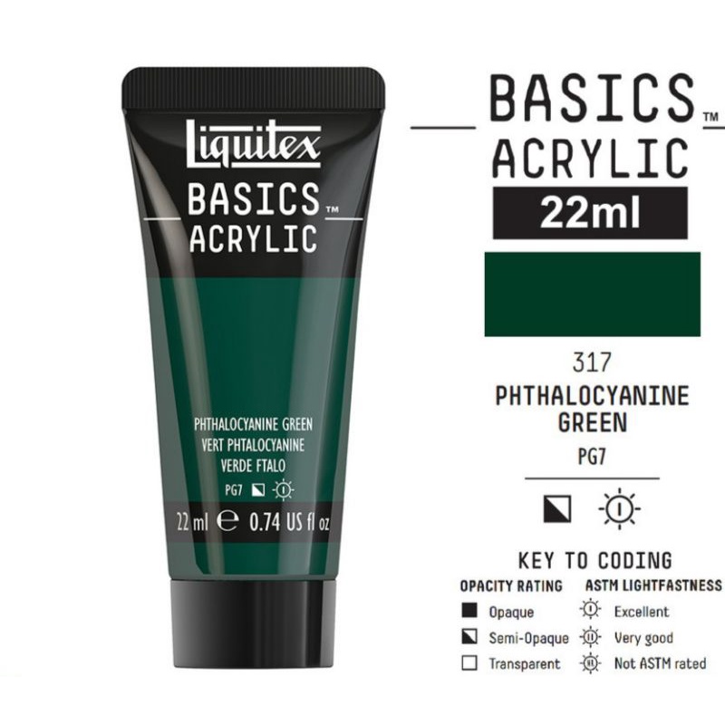 

LIQUITEX BASICS ACRYLIC 22 ML PHTHALOCYANINE GREEN