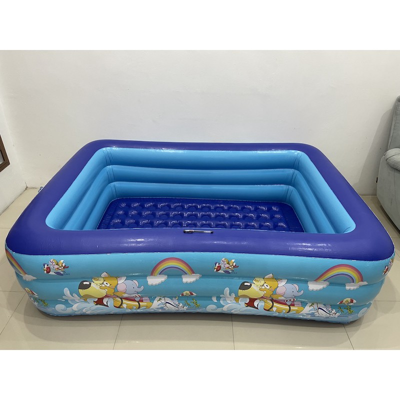 KOLAM RENANG ANAK PETAK BAHAN KARET PVC TEBAL UKURAN 200CM X 140CM X 55CM