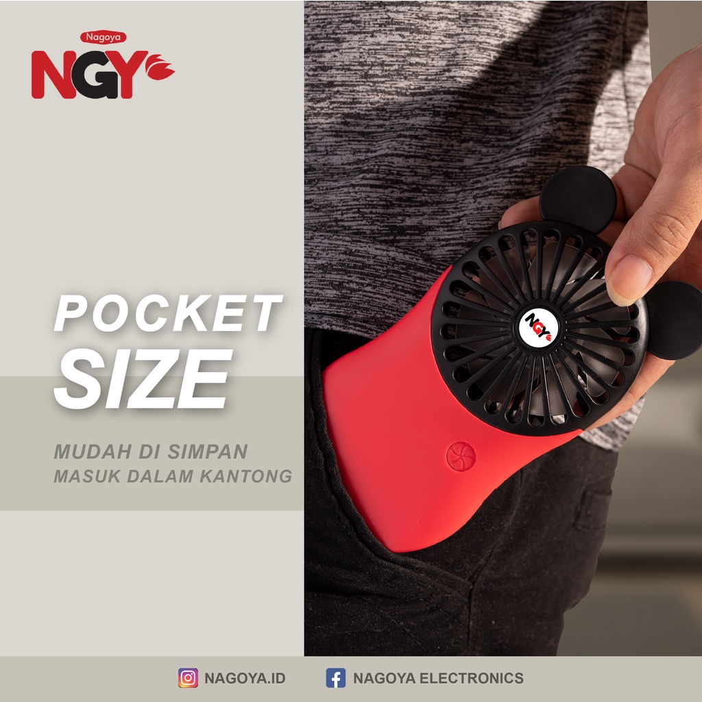 NGY Kipas Angin Genggam / Rechargeable Mini Portable Hand Fan | NAGOYA HF