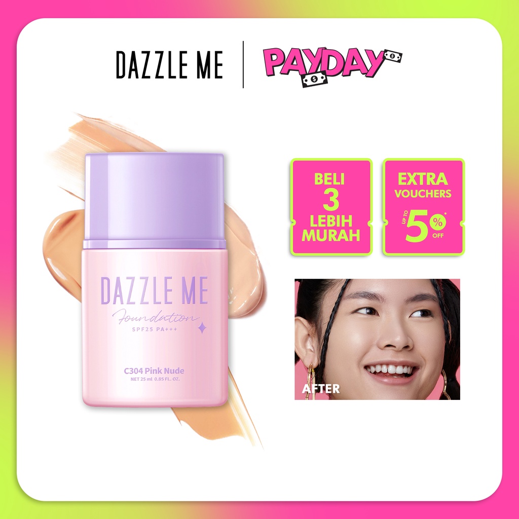 ⭐️ Beauty Expert ⭐️ [BPOM] DAZZLE ME Day by Day Foundation - Full Coverage Oil control Long Lasting Makeup SPF 25 PA+++