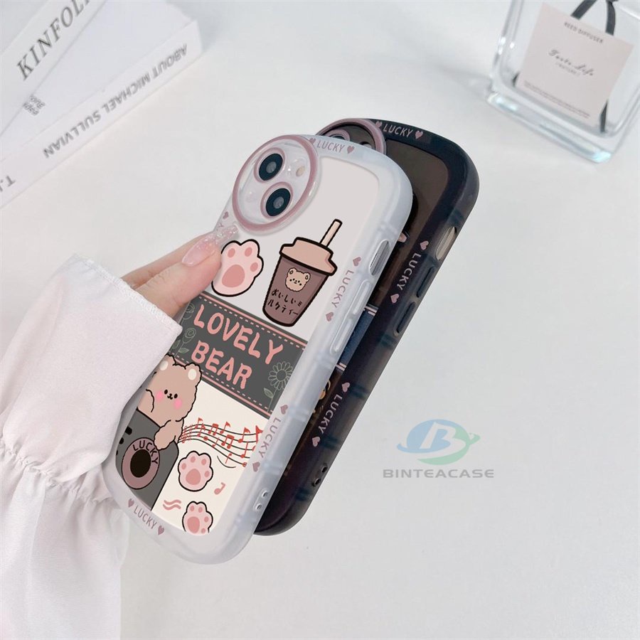 Casing TPU Realme 5 5i 6i C3 C35 C21Y C25Y C21 RealmeC11 2021 C25 C15 C12 C2 Motif Beruang Teh Susu