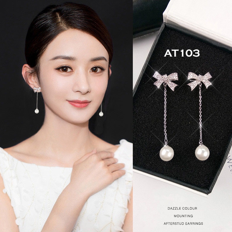 Anting Import Korea Model Panjang Bulat SWAN Diamond