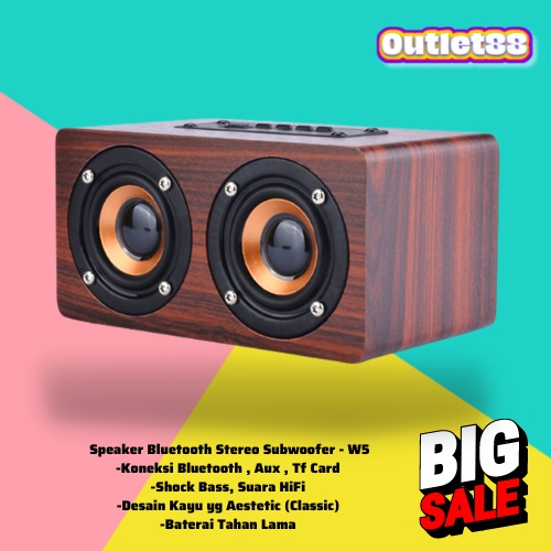 Speaker Bluetooth Portable Super Bass ANSUOFU Desktop Bluetooth Speaker Stereo Subwoofer - W5 Spiker
