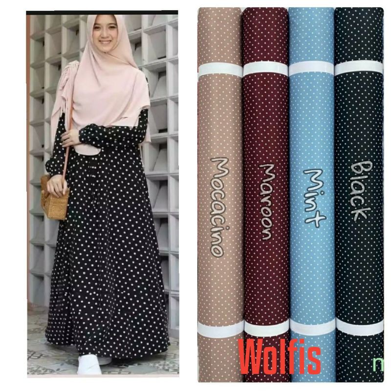 Kain Wolfis Monalisa Polkadot harga per setengah meter