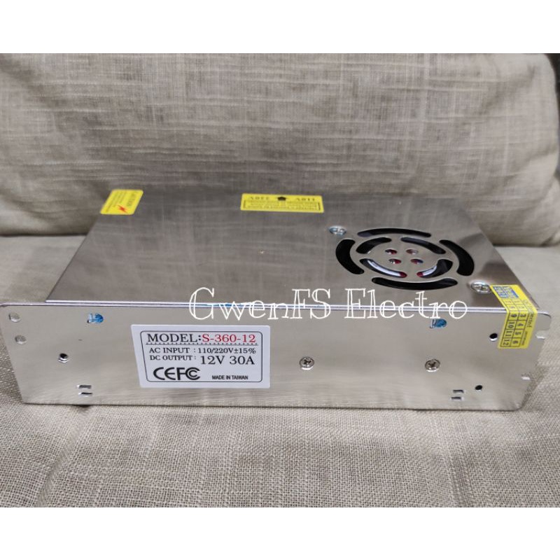 Power Supply 30A 12V Slim + Fan