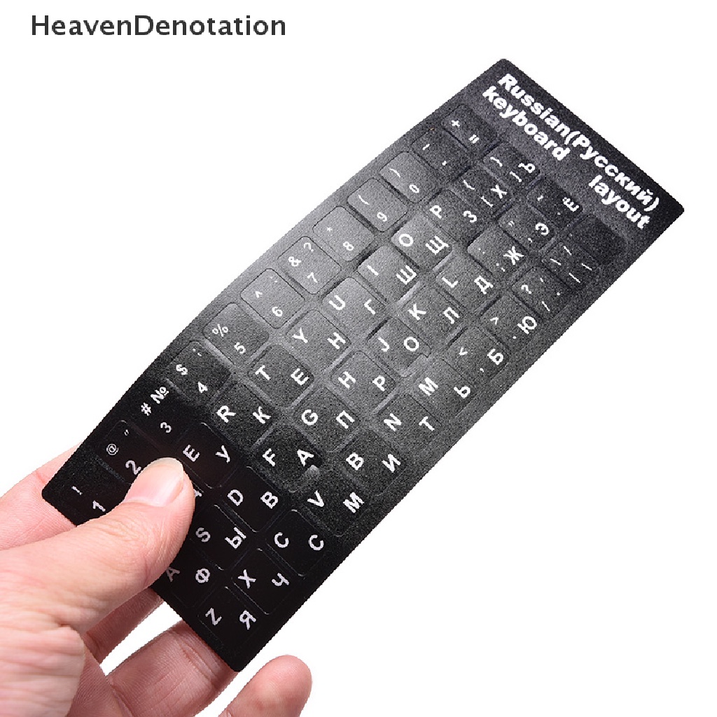 Stiker Layout Keyboard Komputer Standar Rusia Dengan Huruf Putih Dan Amp