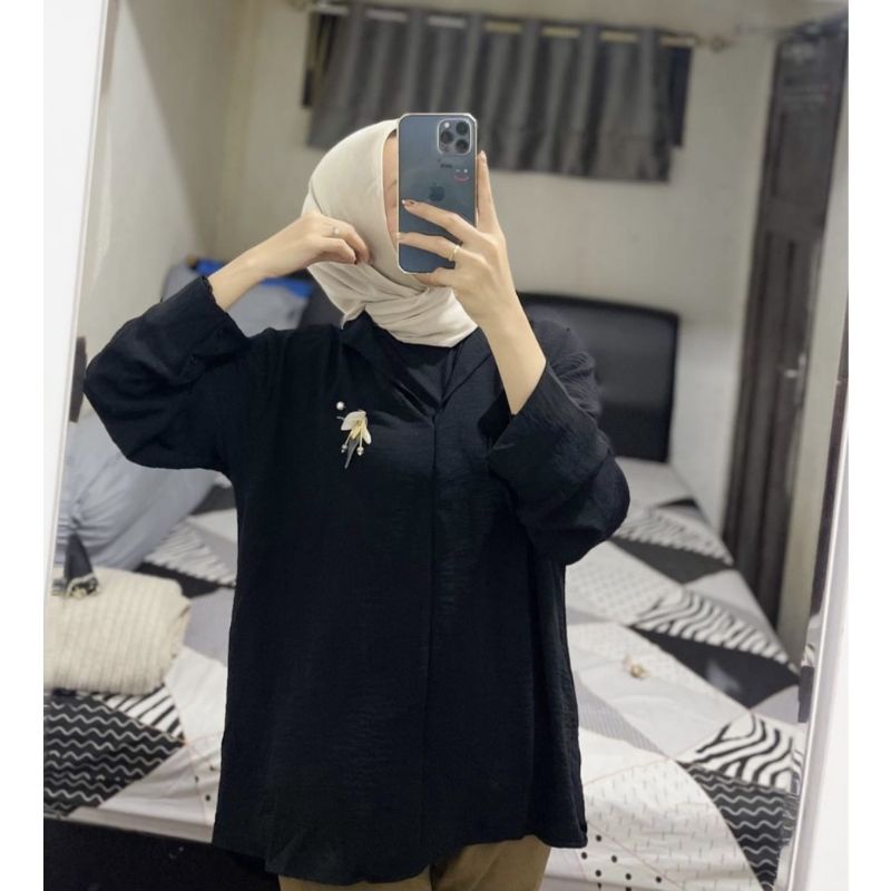 Rifa Blouse Oversize Atasan Wanita Cringkle Airflow