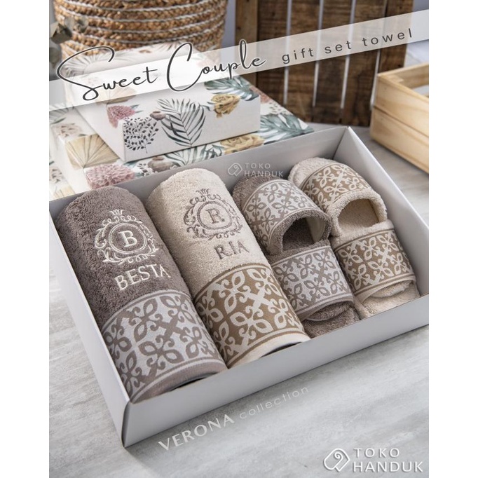 Toko Handuk - Gift set 4in1 Verona (Custom Bordir / Kado / Seserahan) ---NEW---