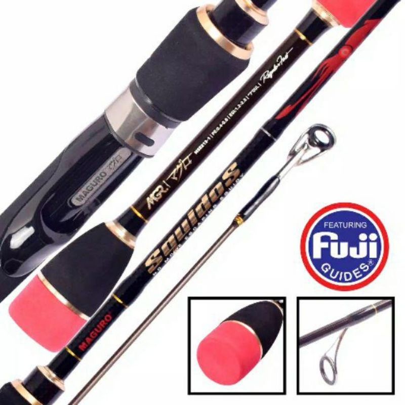 Joran Maguro Squidos Eging | Ring full Fuji | Rod casting Cumi | Sambung 2 | Solid tip