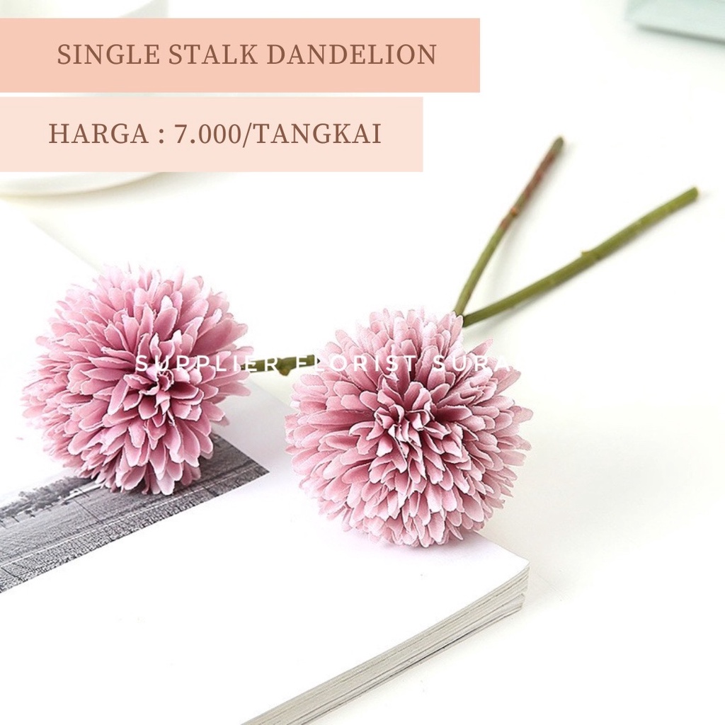 DANDELION ARTIFICIAL FLOWER BUNGA PALSU HIASAN BUNGA POM POM PING PONG DANDELION KECIL