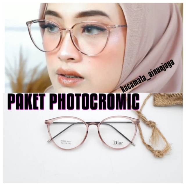 PAKET FRAME KACAMATA + LENSA PHOTOCROMIC / BLUERAY | KACAMATA WANITA TRENDY Termurah