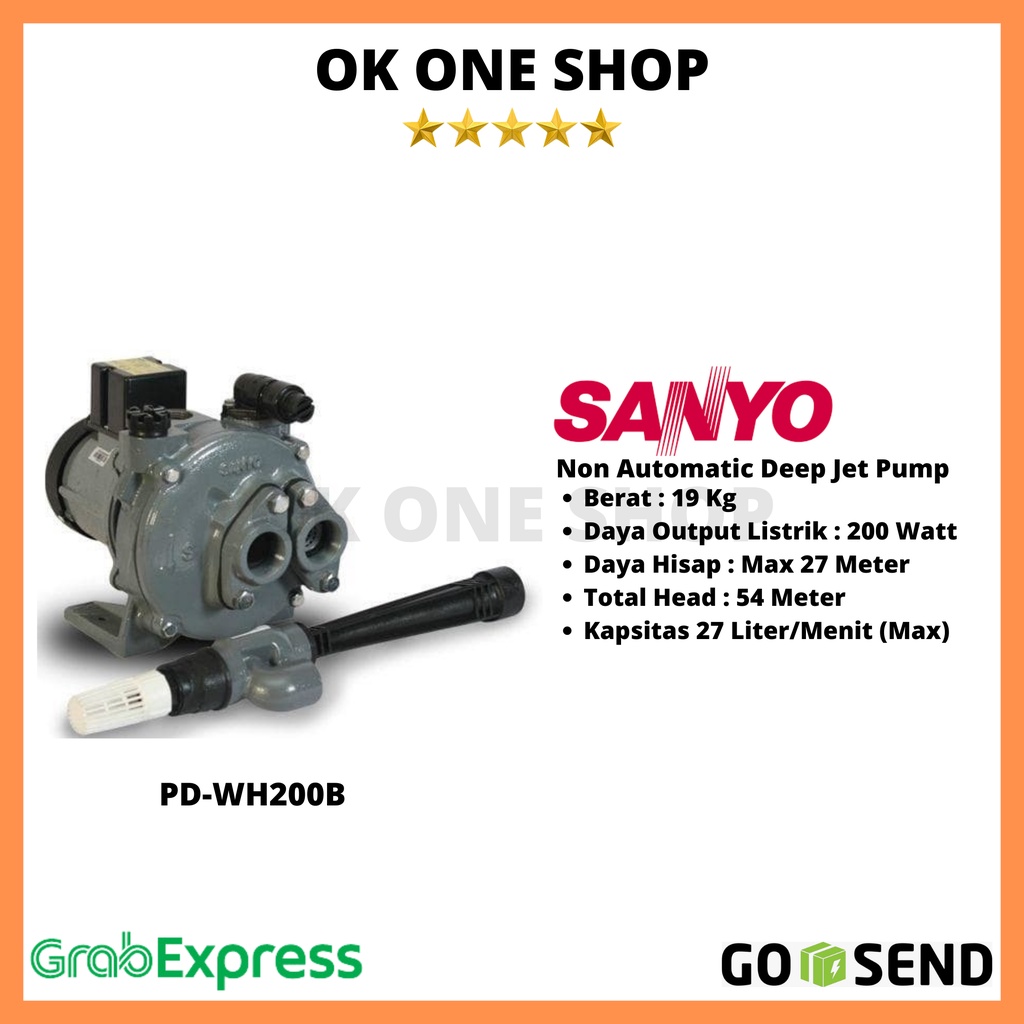 SANYO Jet Pump PDWH-200B / Pd-wh200 B / pdwh-200 B (Non Auto)